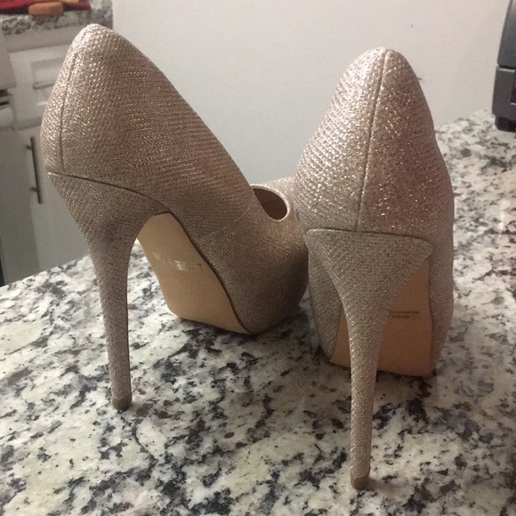 Sparkly Gold Platform Heels - Picture 3 of 5